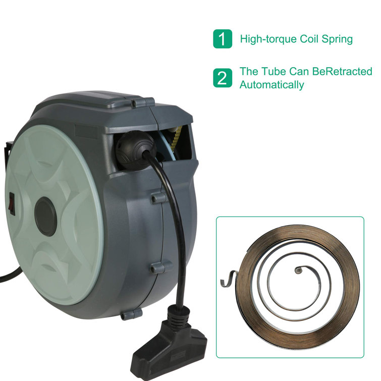 ACEM Retractable Extension Cord Reel Wayfair Canada